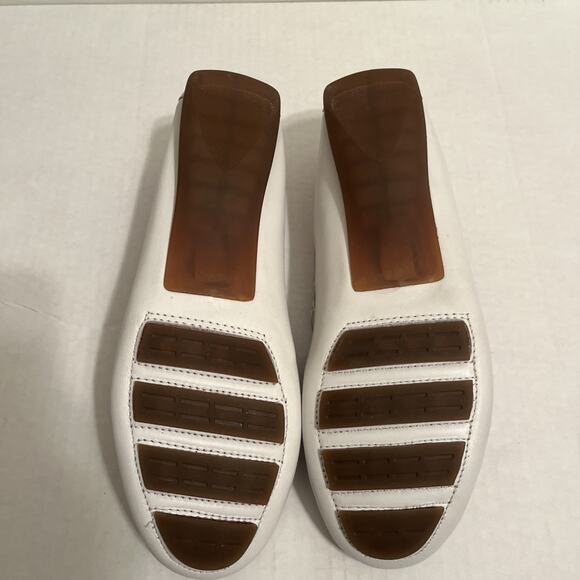 Van Eli Driving Loafers White Leather Moc Round Toe Slip On Flat Shoes Size 6.5M - Picture 11 of 12